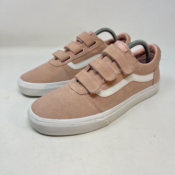 Vans Pink Suede Old Skool V Velcro Sneakers Womens 10 - Picture 6 of 10